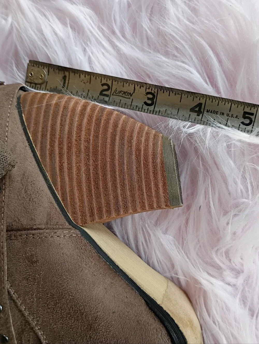 Not Rated Brown Western Studded Sequin Mesh Bow Belt Buckle Ankle Boots Booties